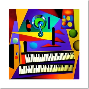 An abstract image of a piano keyboard can be a thought-provoking and visually striking representation of music and its many meanings. Posters and Art